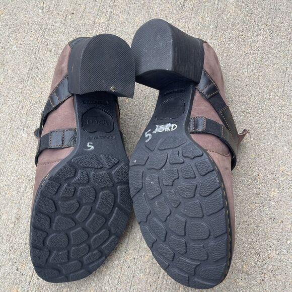 Born Harness Ankle Boots Womens Size 8 Brown Blocked Heel Slip On Suede Leather - Picture 7 of 10